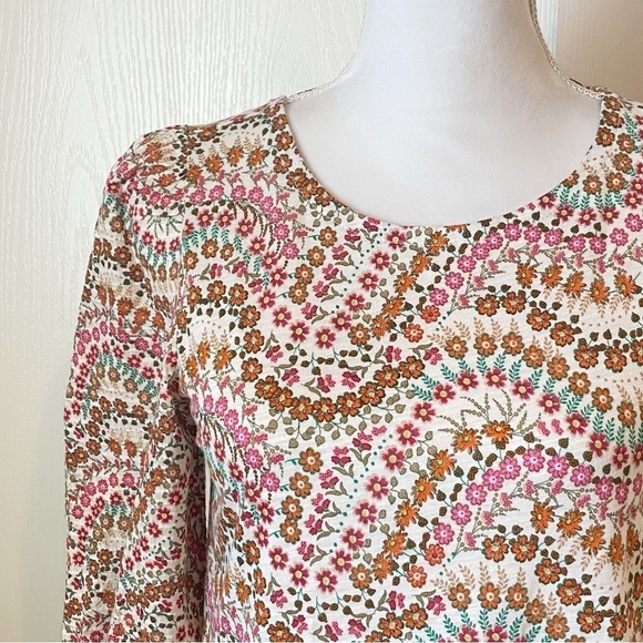 Loft Garden Shimmer Tie Back Mixed Media Top Size XS NWT - Picture 5 of 13